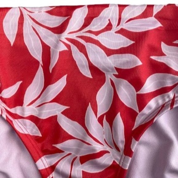 Women's Plus Size Hipster Bikini Bottom Medium Coverage Red Floral 3XL 24W/26W - Picture 5 of 9